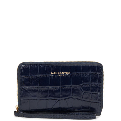 portefeuille - exotic croco cn #couleur_bleu-fonc