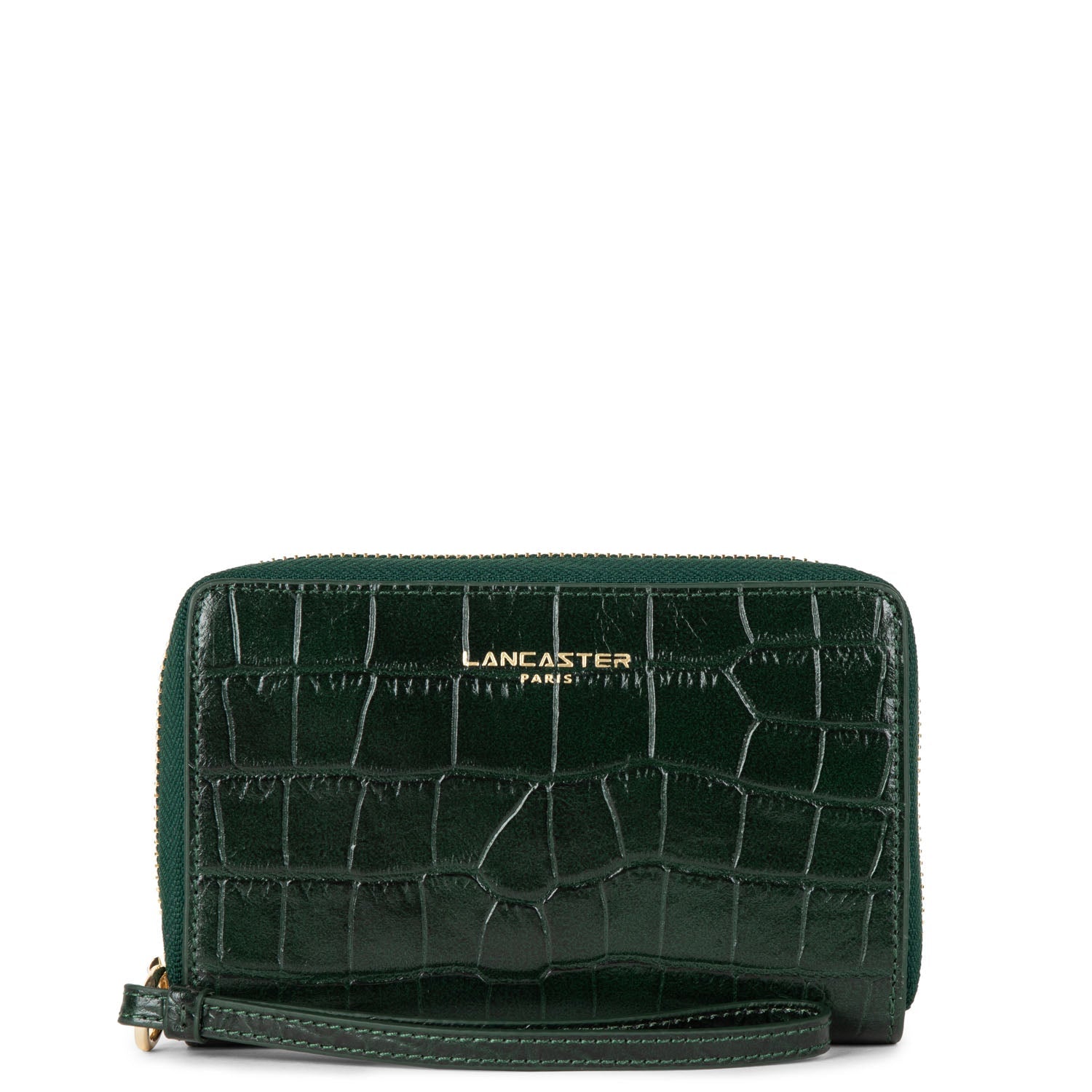 portefeuille - exotic croco cn #couleur_vert-pin