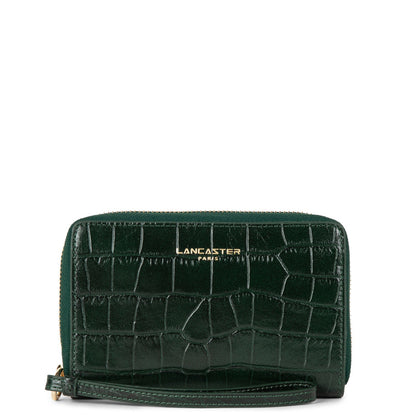 portefeuille - exotic croco cn #couleur_vert-pin