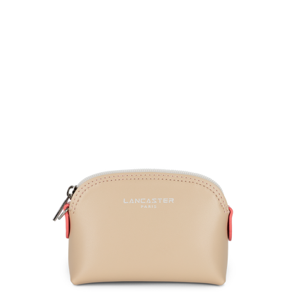 porte-monnaie - smooth #couleur_beige-ecru-rose-fonc