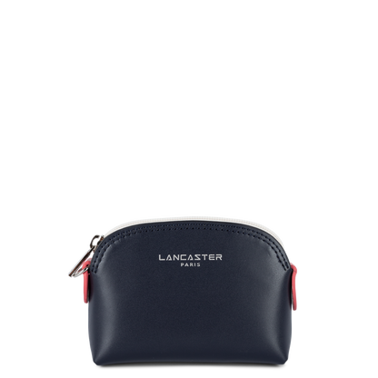 porte-monnaie - smooth #couleur_bleu-fonc-ecru-rose-fonc