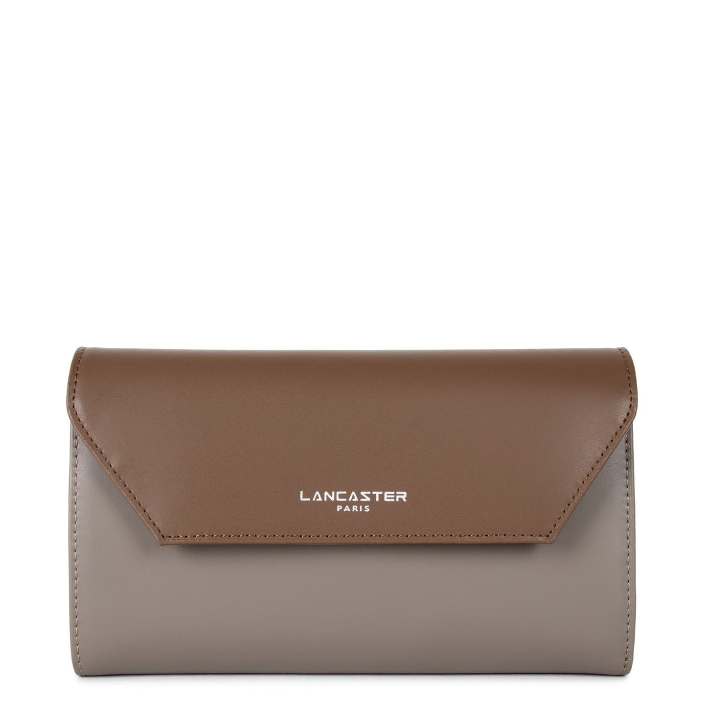 portefeuille compagnon dos à dos - smooth #couleur_taupe-gingembre-vison