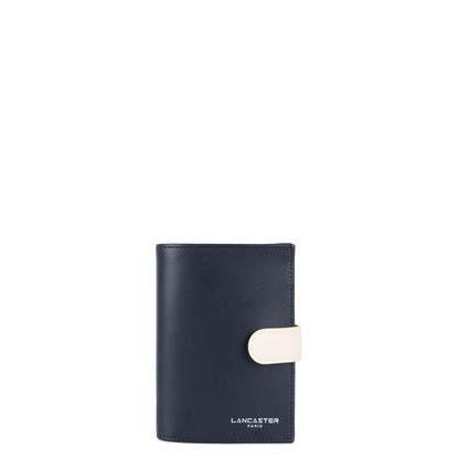 portefeuille - smooth #couleur_bleu-fonc-ecru-rose-fonc