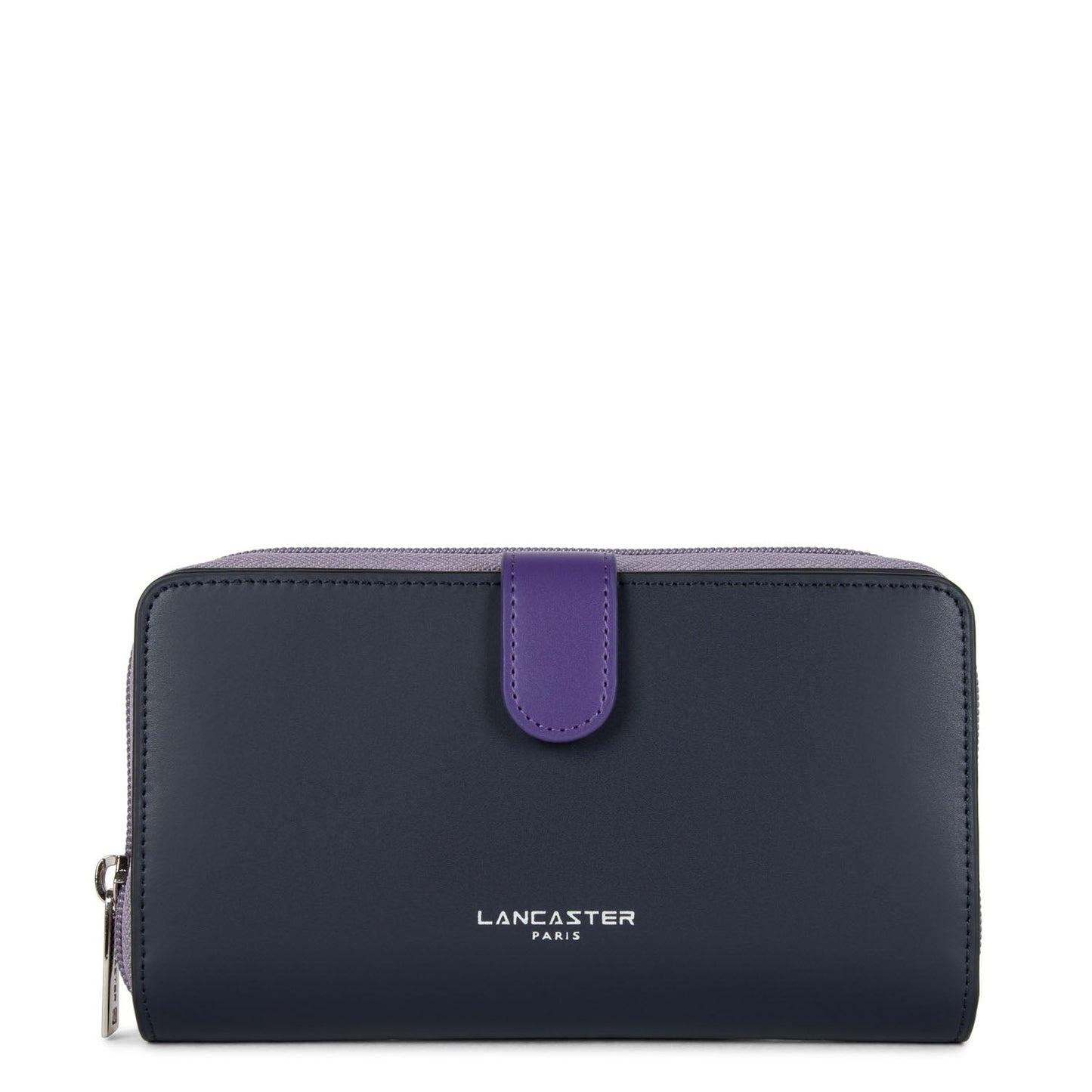 portefeuille compagnon dos à dos - smooth #couleur_bleu-fonc-mauve-violet