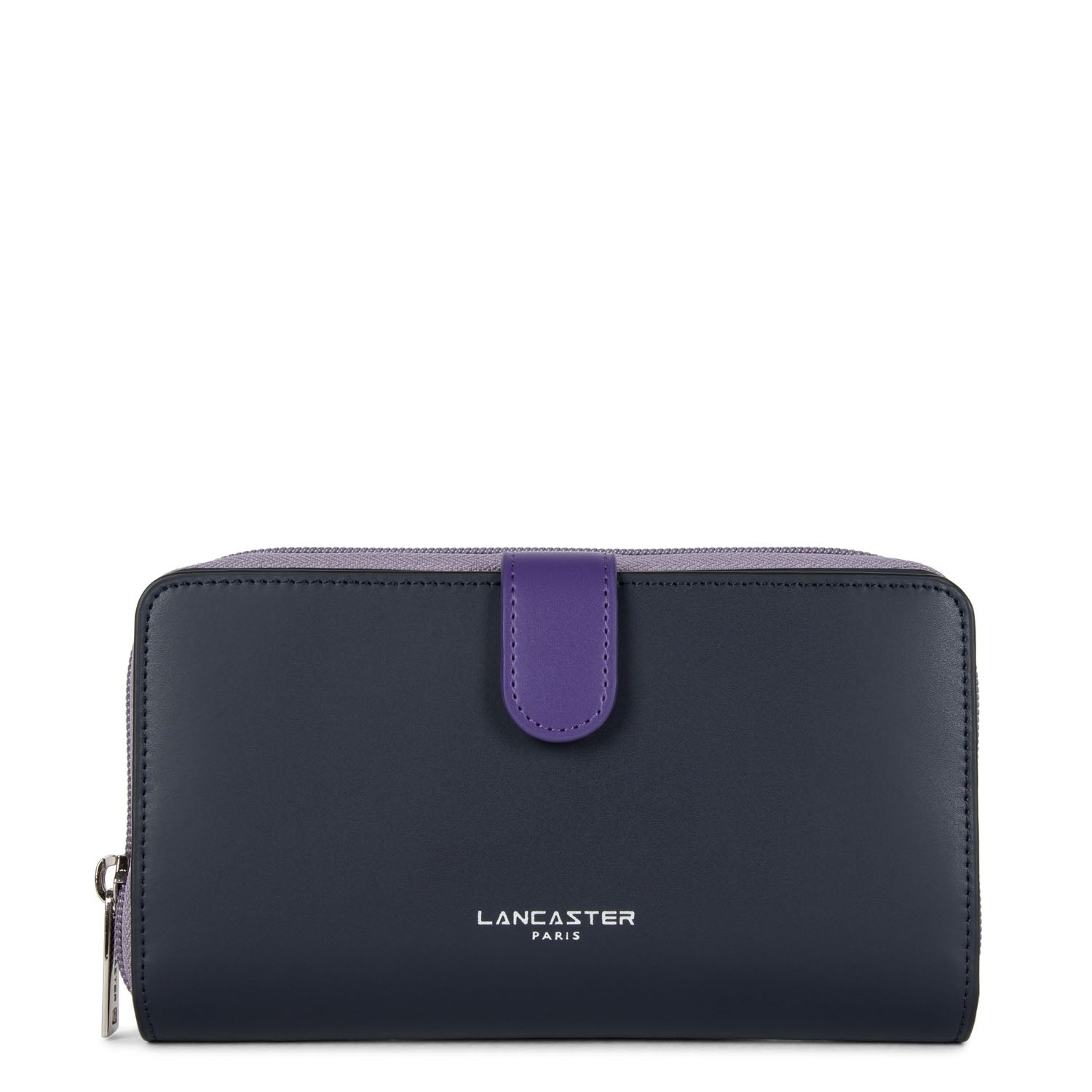 portefeuille compagnon dos à dos - smooth #couleur_bleu-fonc-mauve-violet