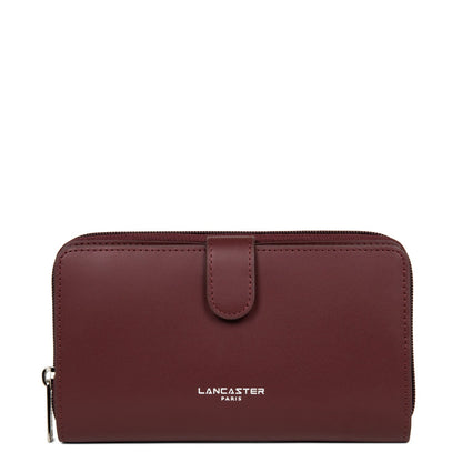 portefeuille compagnon dos à dos - smooth #couleur_bordeaux