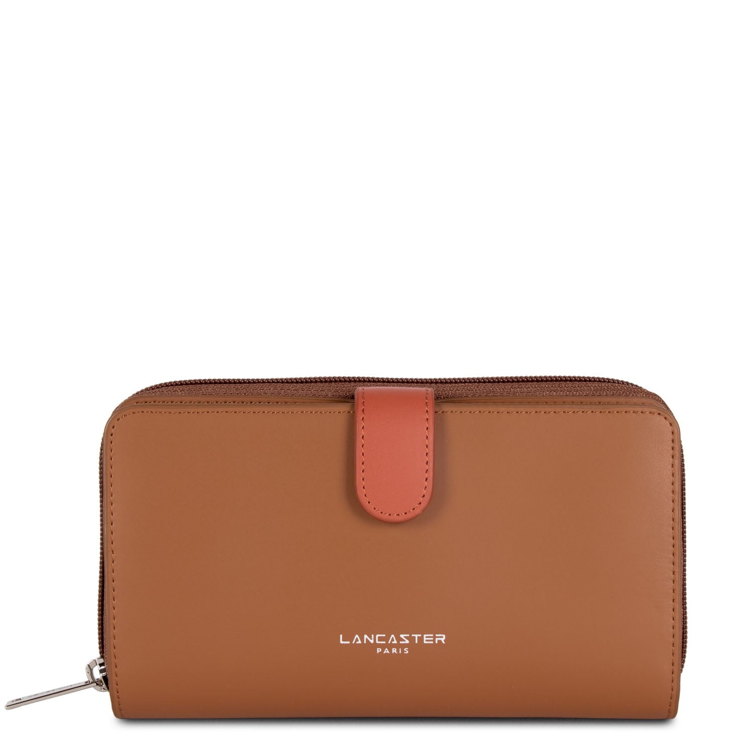 portefeuille compagnon dos à dos - smooth #couleur_camel-potiron-vison