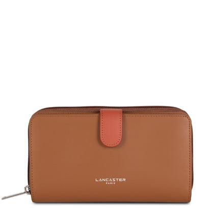 portefeuille compagnon dos à dos - smooth #couleur_camel-potiron-vison