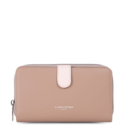 portefeuille compagnon dos à dos - smooth #couleur_nude-rose-galet-ros