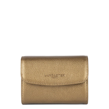 portefeuille - foulonné pm #couleur_gold-antic
