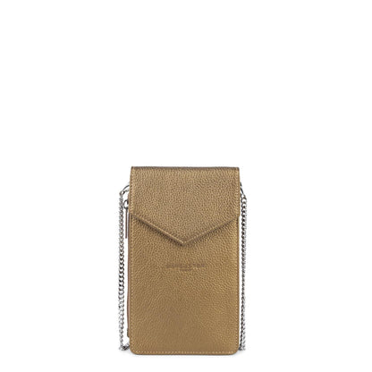 pochette smartphone - foulonné pm #couleur_gold-antic