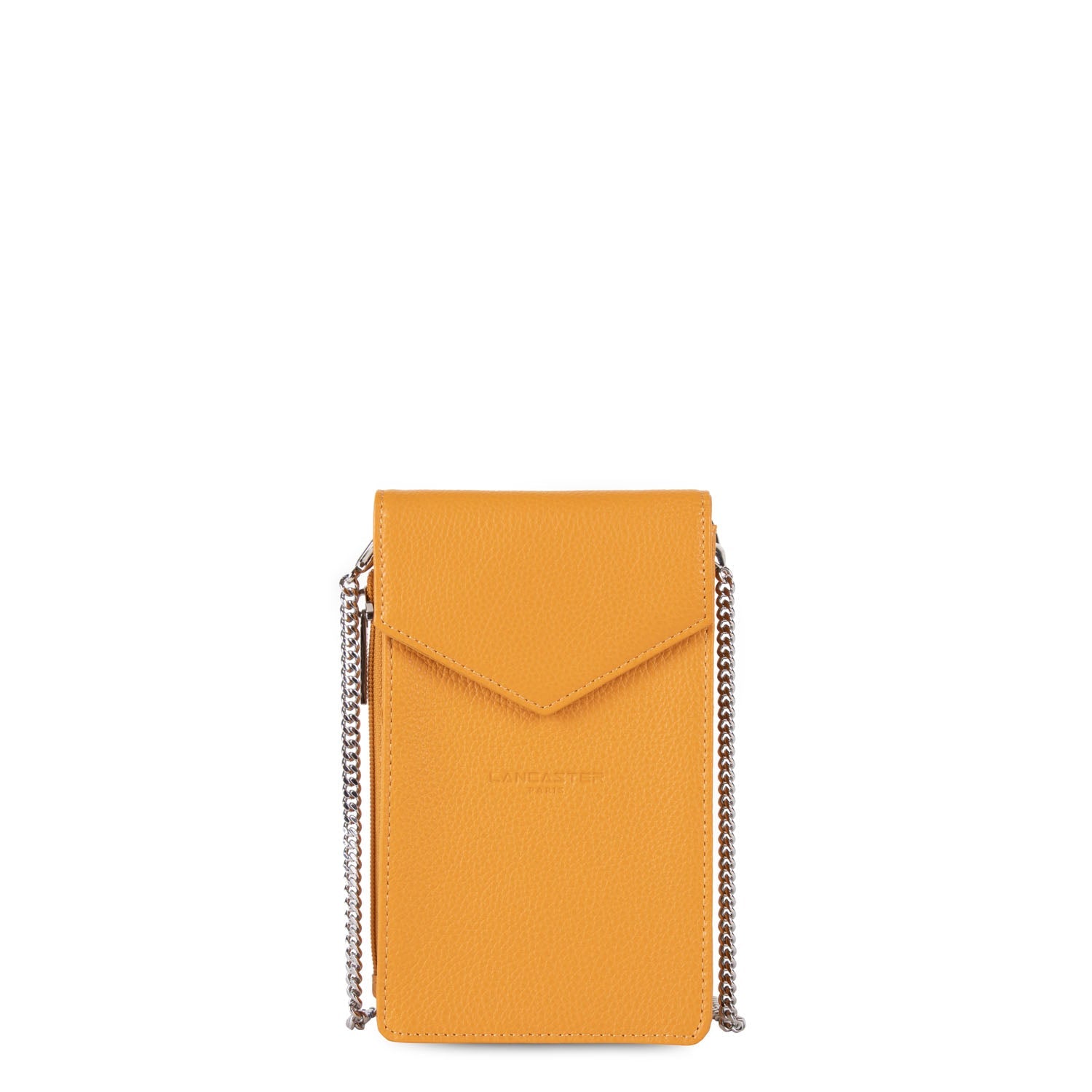 pochette smartphone - foulonné pm #couleur_safran