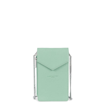 pochette smartphone - foulonné pm #couleur_vert-gris