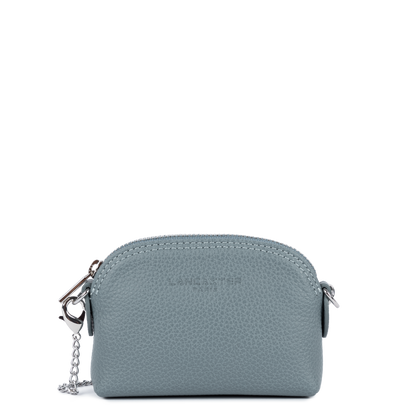 petit porte-monnaie - foulonné pm #couleur_bleu-argile