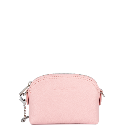 petit porte-monnaie - foulonné pm #couleur_rose-fum