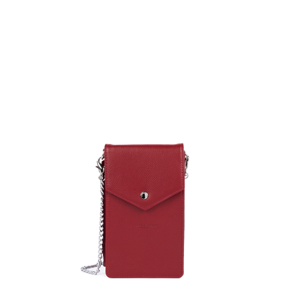 pochette smartphone - foulonné pm #couleur_carmin