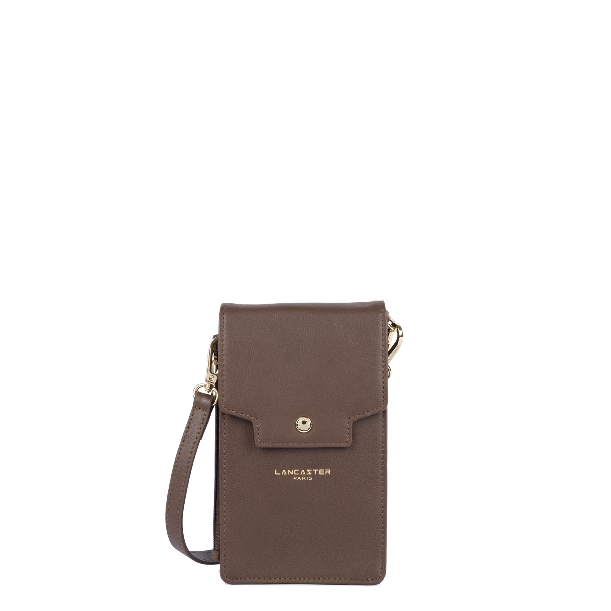 pochette smartphone - mademoiselle grace #couleur_marron