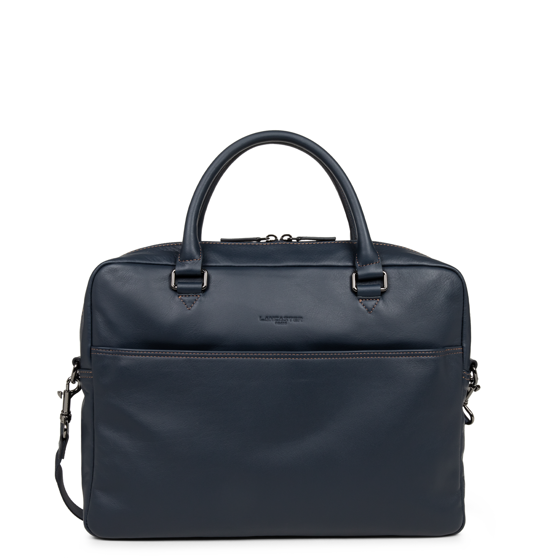 grand porte documents - soft vintage homme #couleur_bleu-fonc-camel