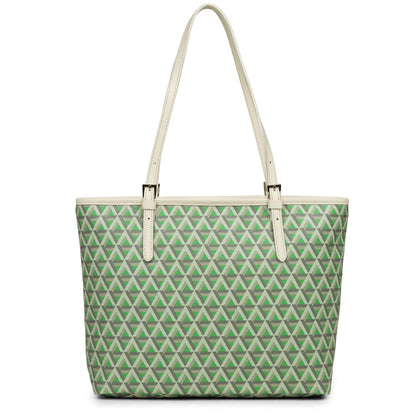 sac cabas épaule - ikon #couleur_vert-prairie-beige