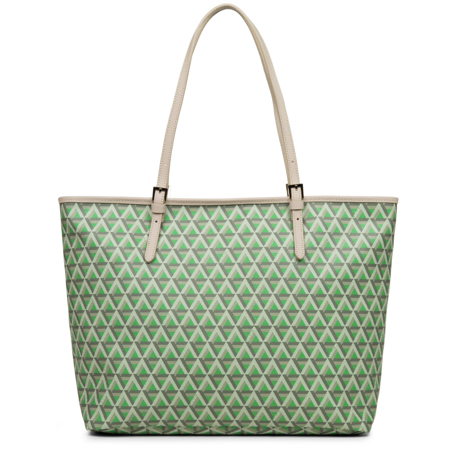 grand sac cabas épaule - ikon #couleur_vert-prairie-beige