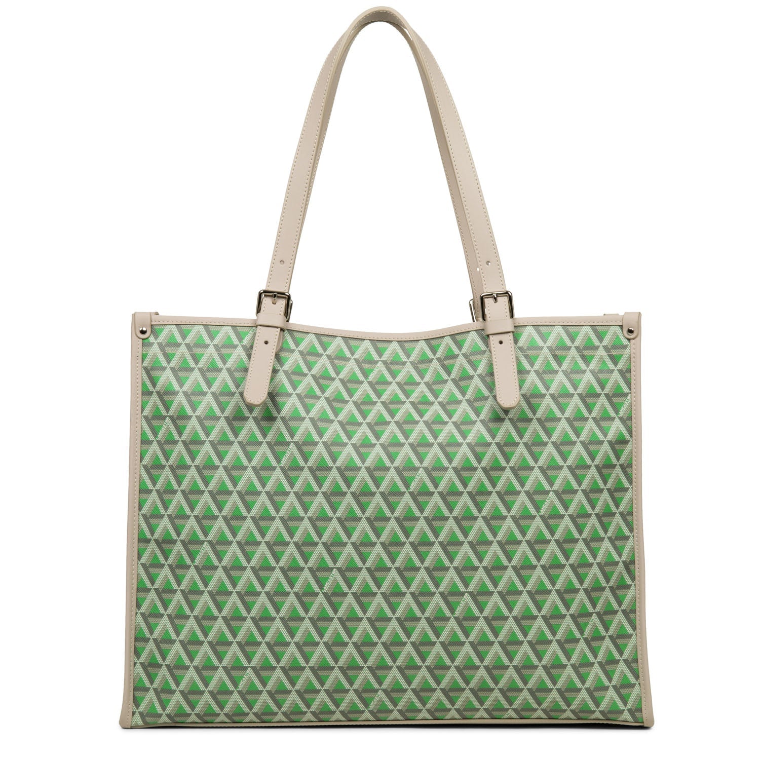 grand sac cabas épaule - ikon #couleur_vert-prairie-beige