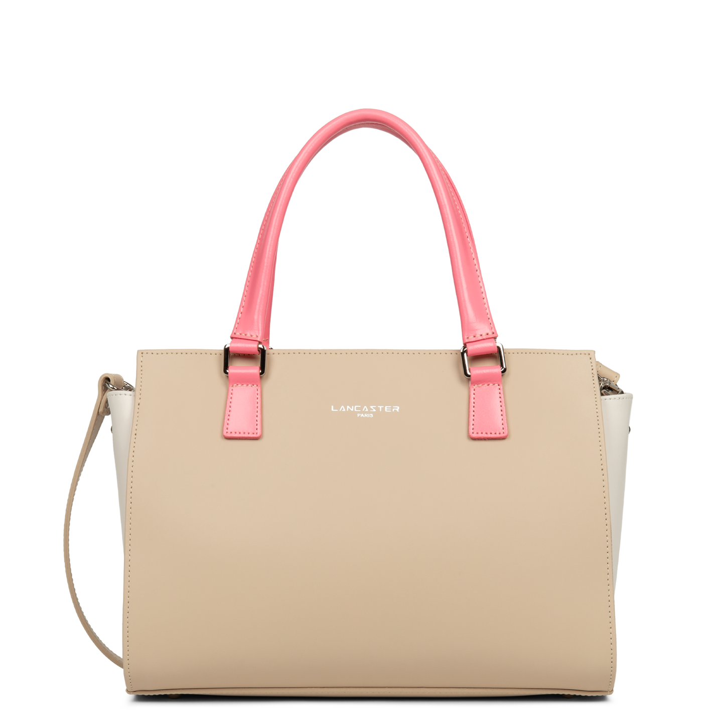 sac à main - smooth #couleur_beige-ecru-rose-fonc
