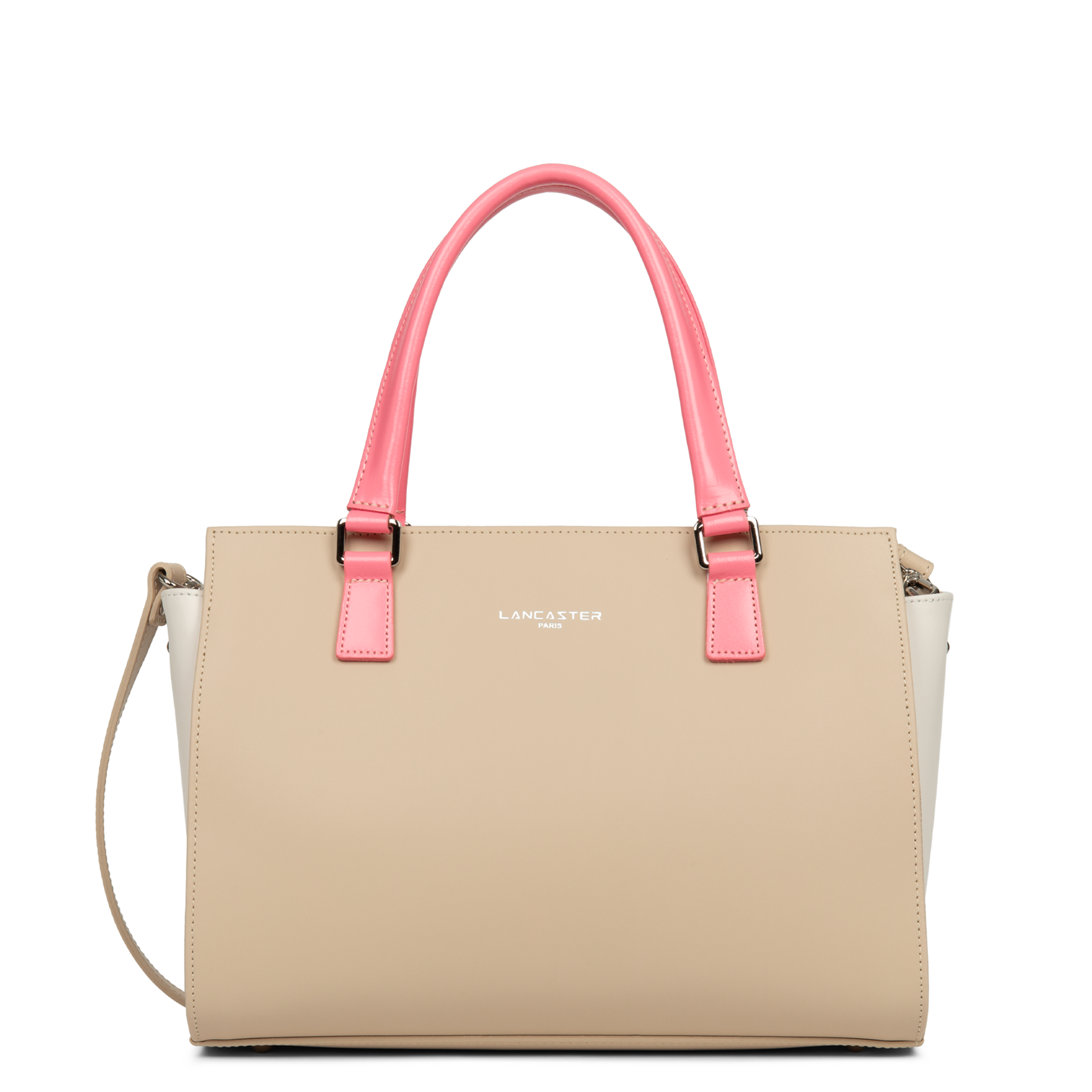 sac à main - smooth #couleur_beige-ecru-rose-fonc