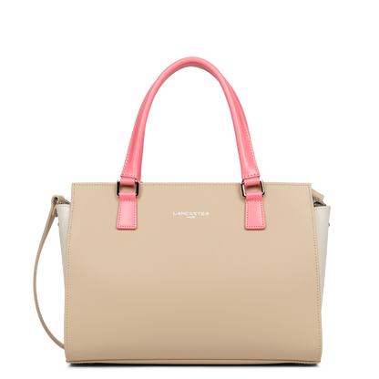 sac à main - smooth #couleur_beige-ecru-rose-fonc