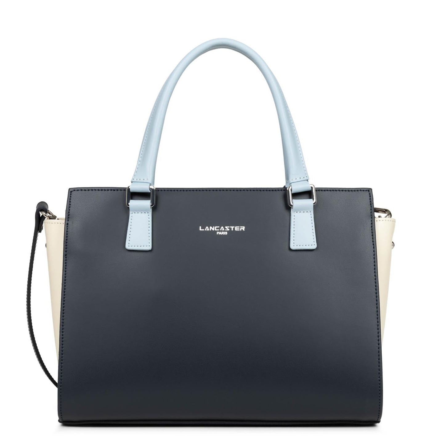 sac à main - smooth #couleur_bleu-fonc-ecru-bleu-ciel