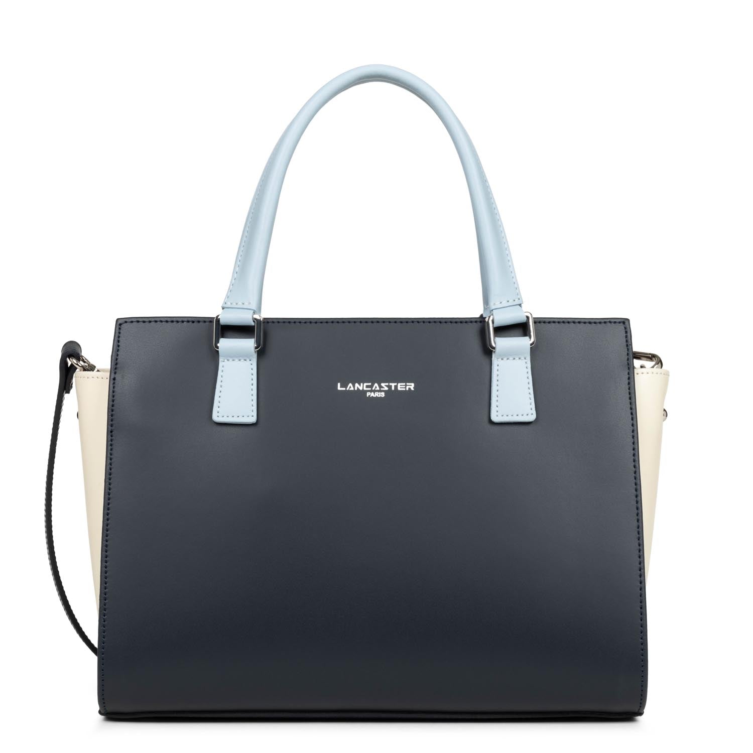 sac à main - smooth #couleur_bleu-fonc-ecru-bleu-ciel