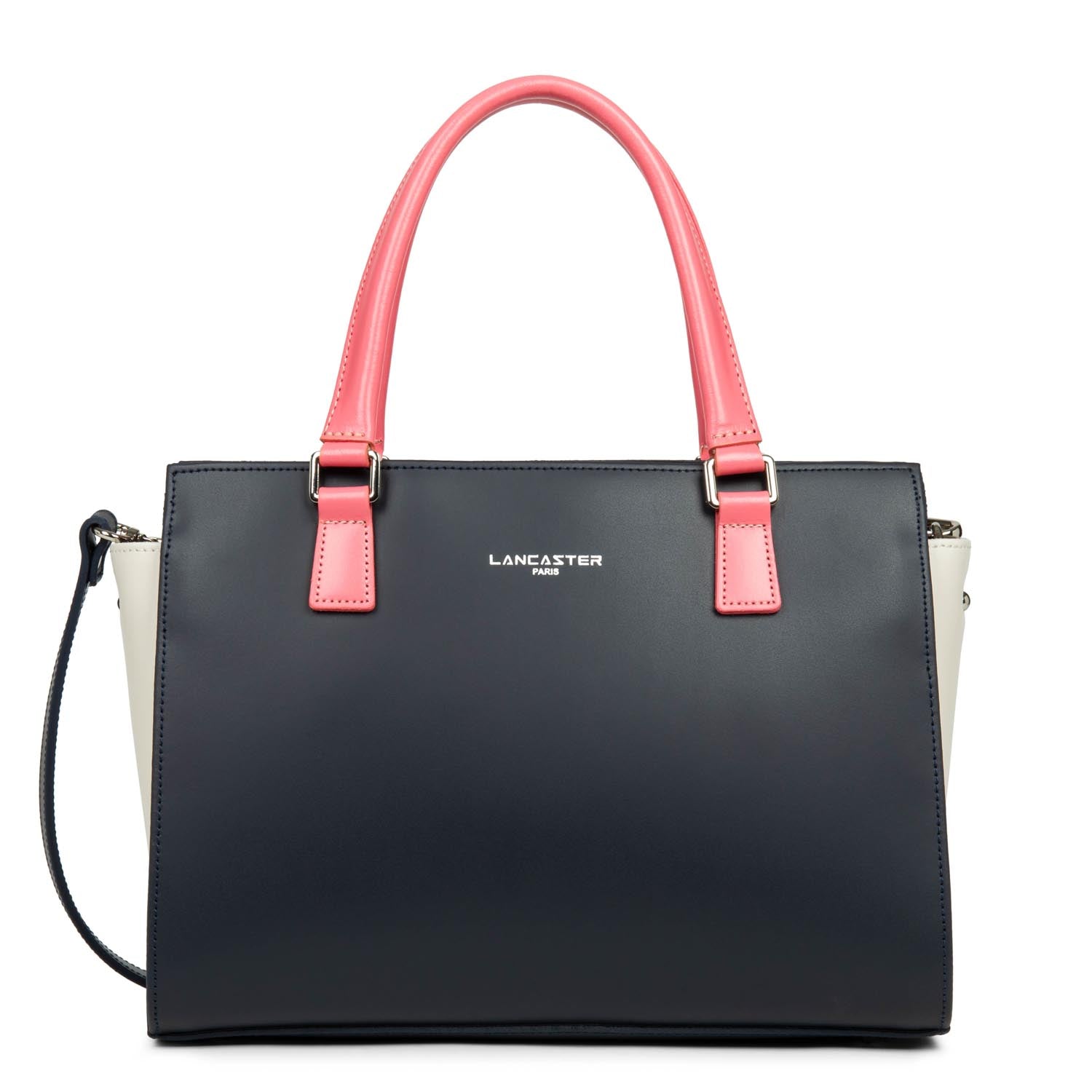sac à main - smooth #couleur_bleu-fonc-ecru-rose-fonc