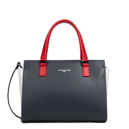 sac à main - smooth #couleur_bleu-fonc-gris-clair-rouge