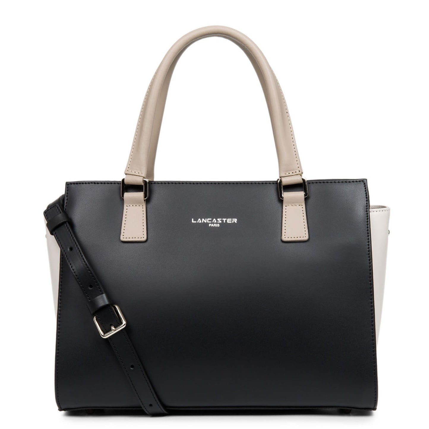 sac à main - smooth #couleur_noir-ecru-galet-ros