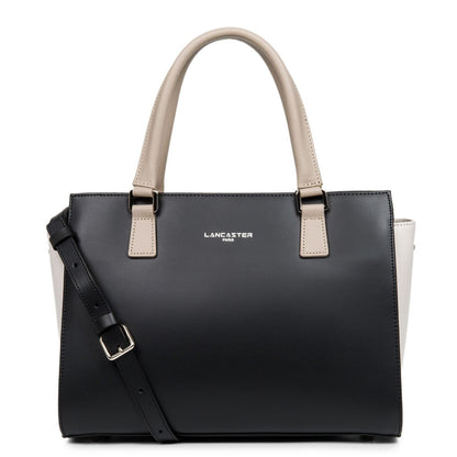 sac à main - smooth #couleur_noir-ecru-galet-ros