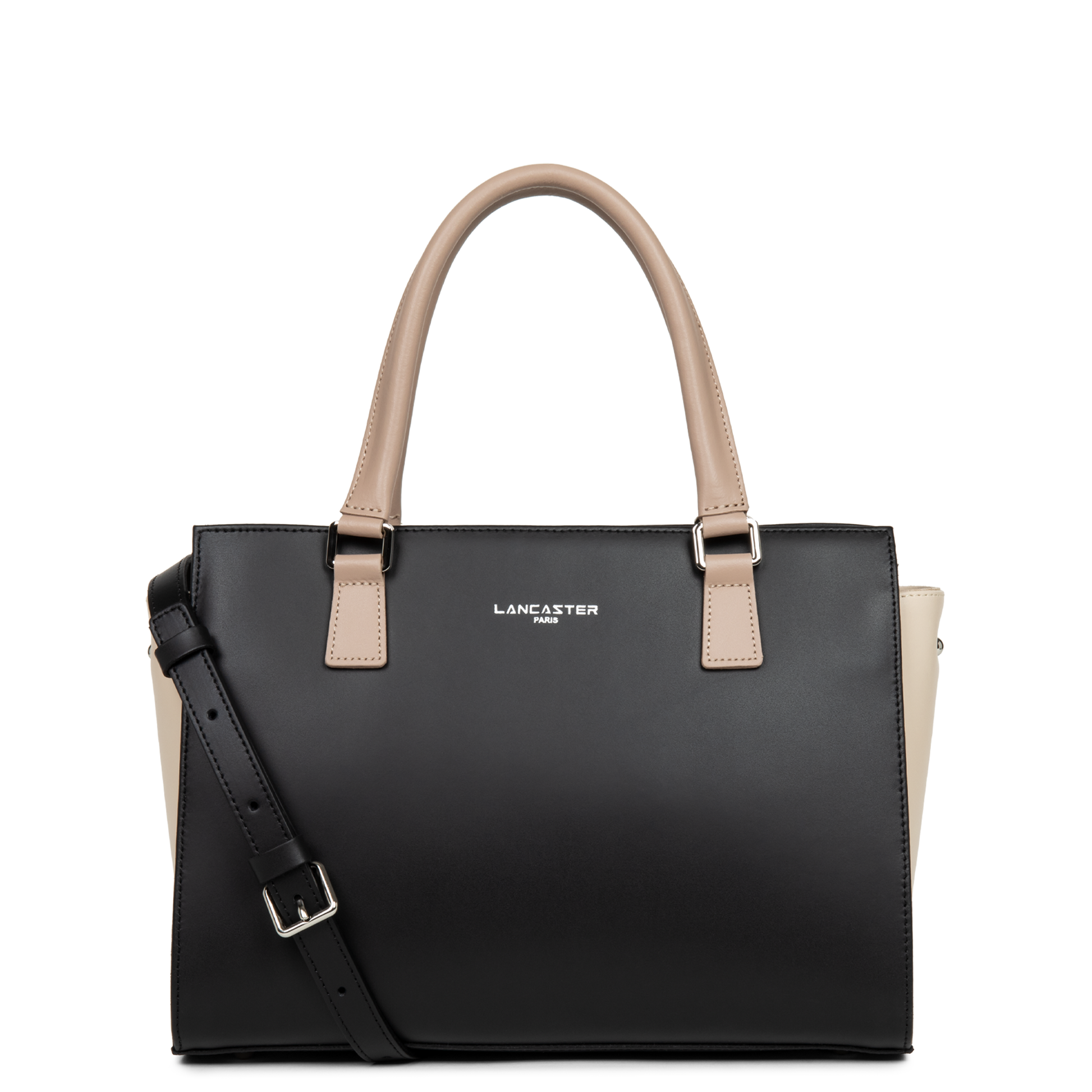 sac à main - smooth #couleur_noir-nude-clair-nude-fonc