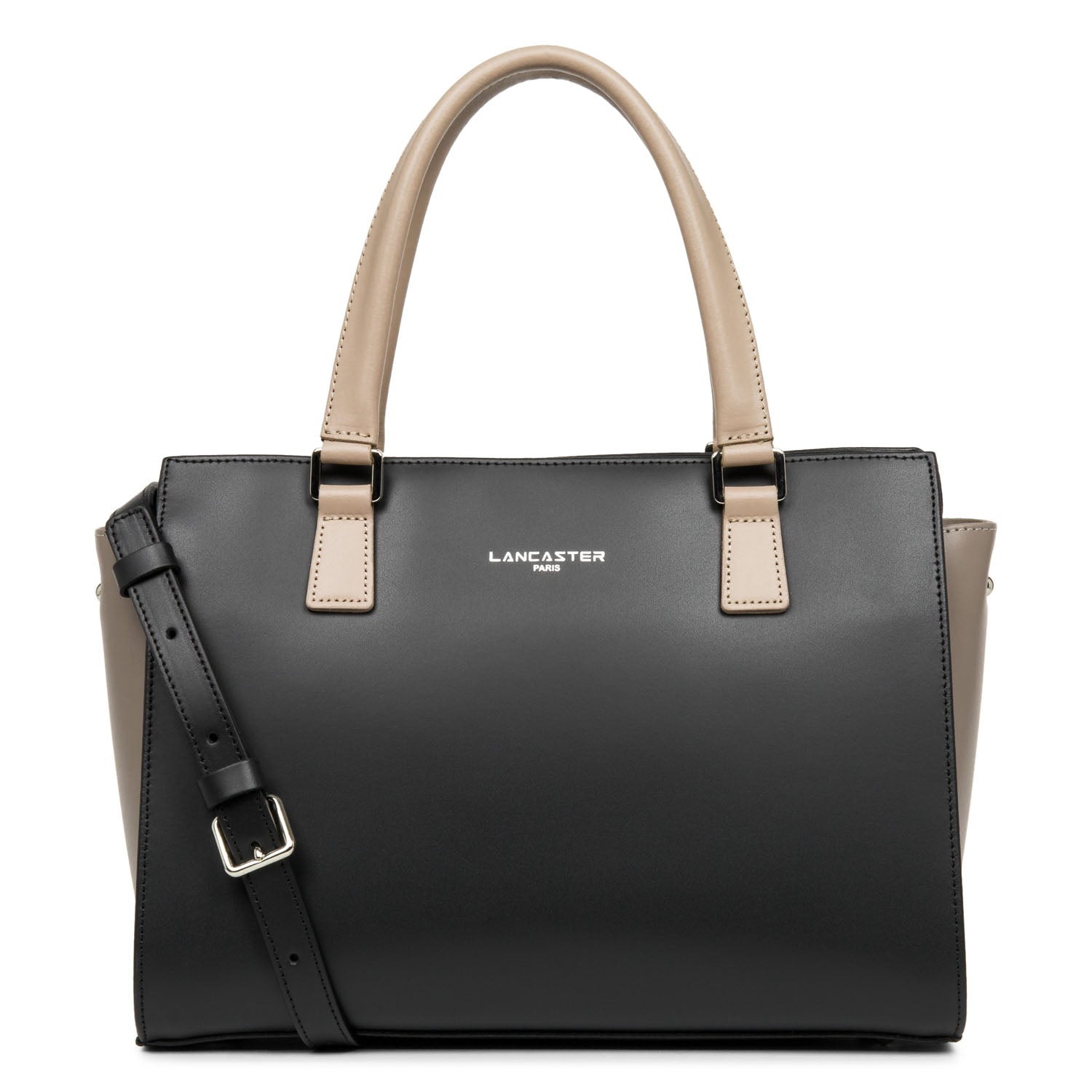 sac à main - smooth #couleur_noir-taupe-nude-fonce