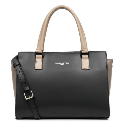 sac à main - smooth #couleur_noir-taupe-nude-fonce