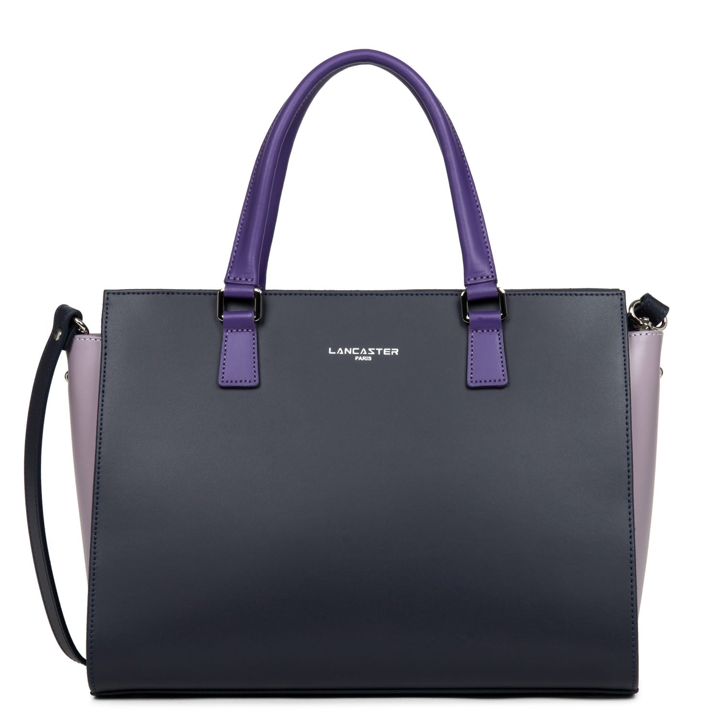 grand sac cabas main - smooth #couleur_bleu-fonc-mauve-violet