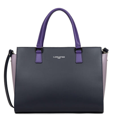 grand sac cabas main - smooth #couleur_bleu-fonc-mauve-violet