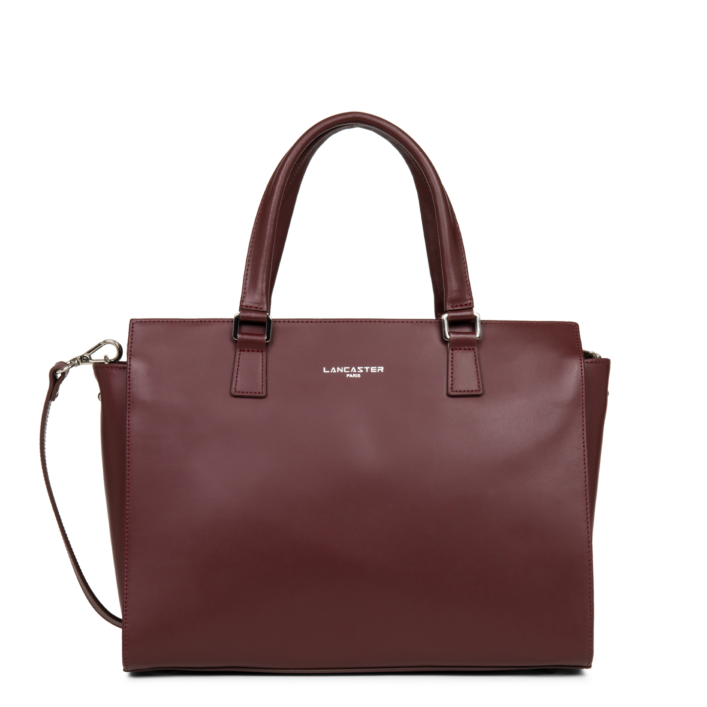 grand sac cabas main - smooth #couleur_bordeaux