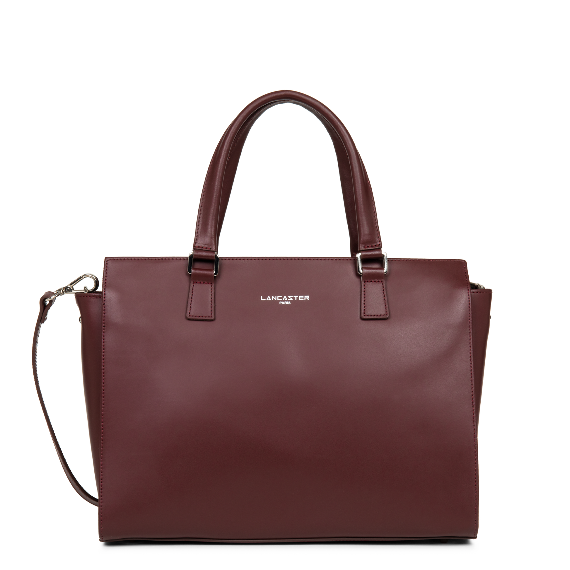 grand sac cabas main - smooth #couleur_bordeaux