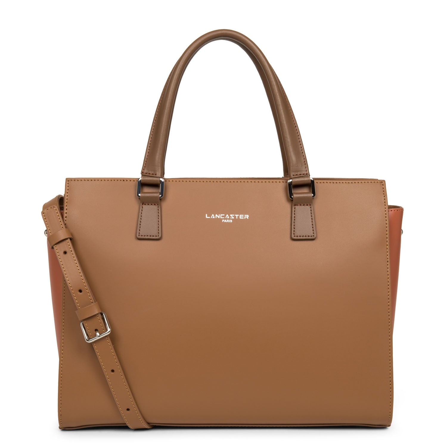 grand sac cabas main - smooth #couleur_camel-potiron-vison