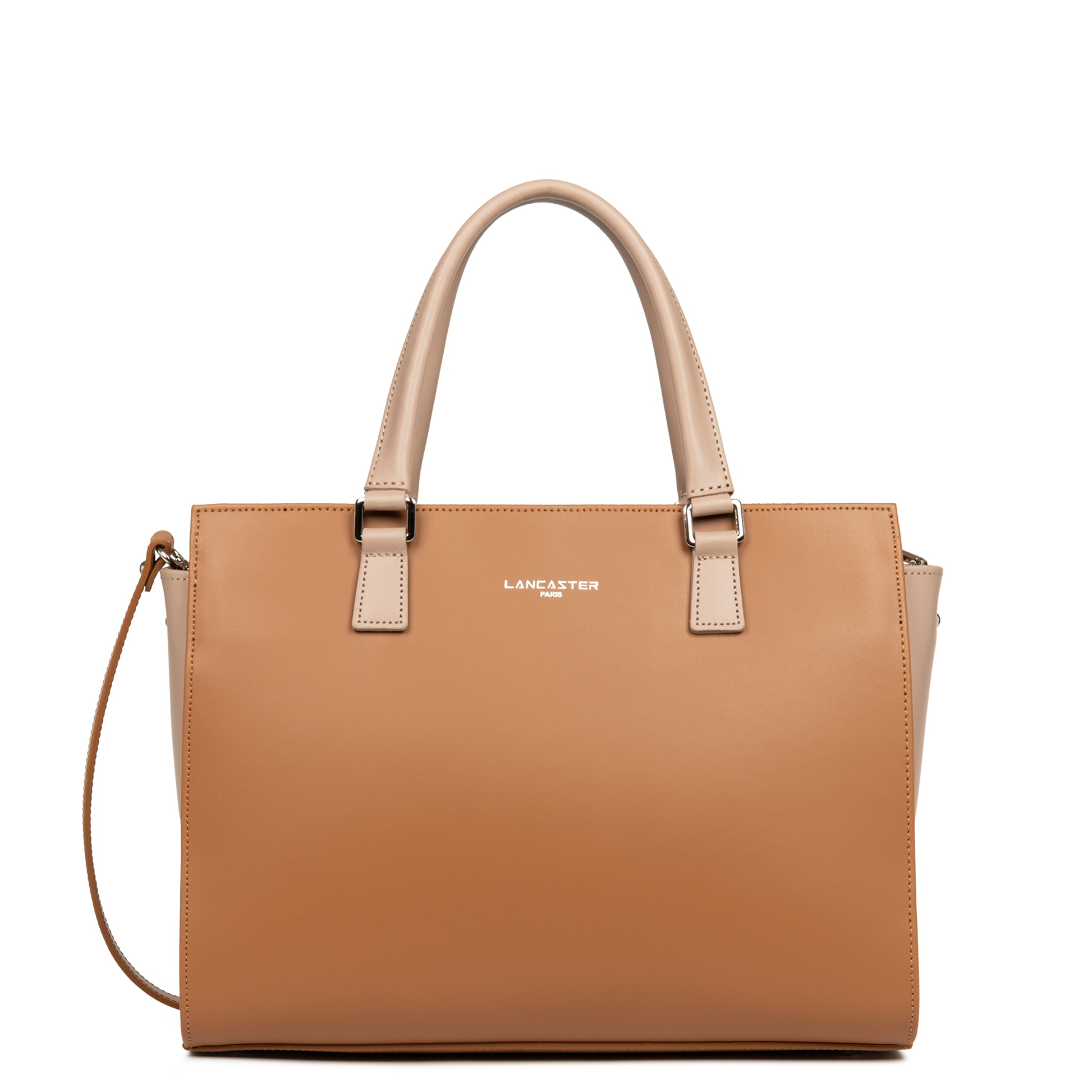 grand sac cabas main - smooth #couleur_camel-nude-fonc
