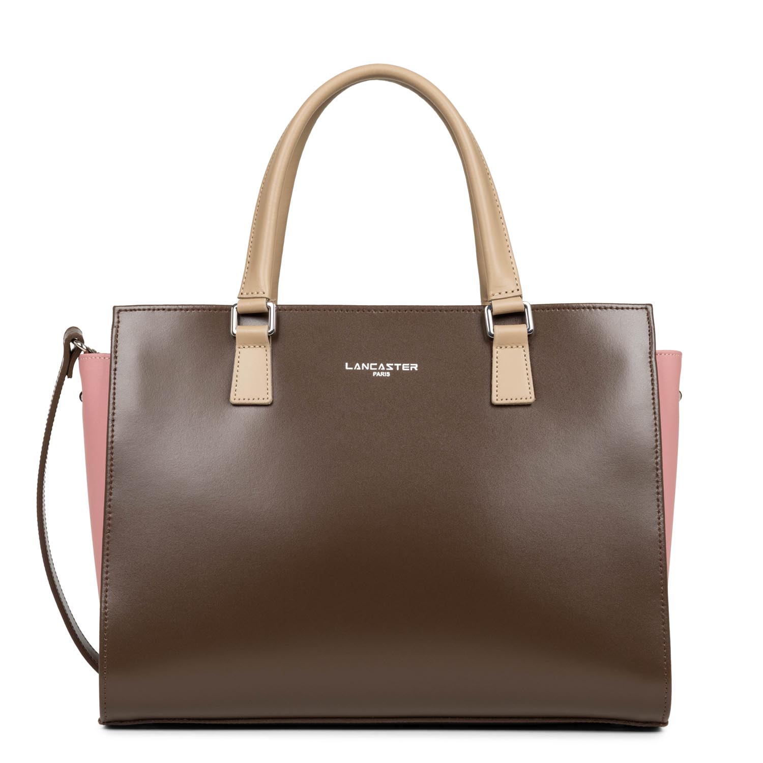 grand sac cabas main - smooth #couleur_marron-rose-antic-nude