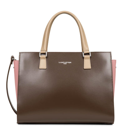 grand sac cabas main - smooth #couleur_marron-rose-antic-nude
