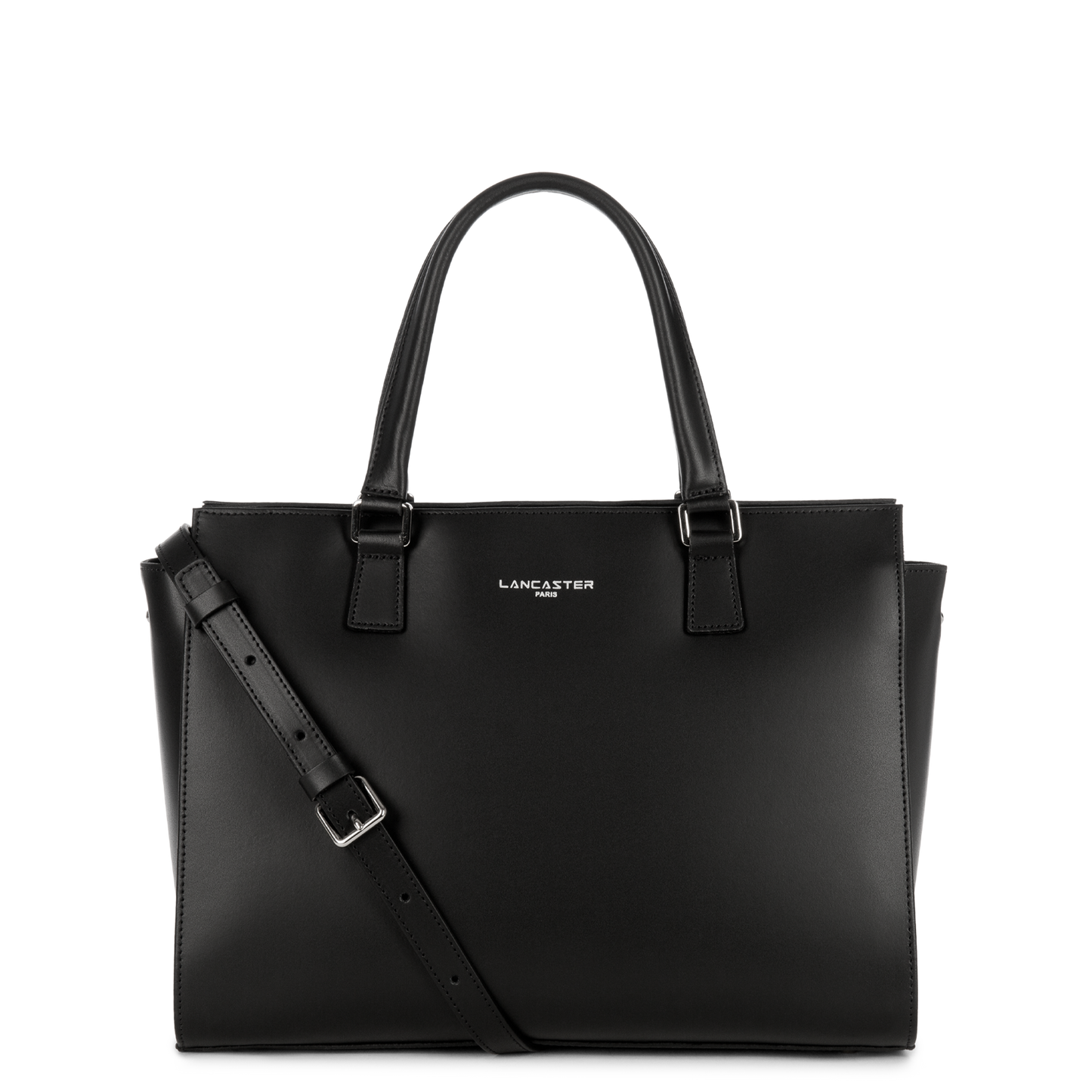 grand sac cabas main - smooth #couleur_noir