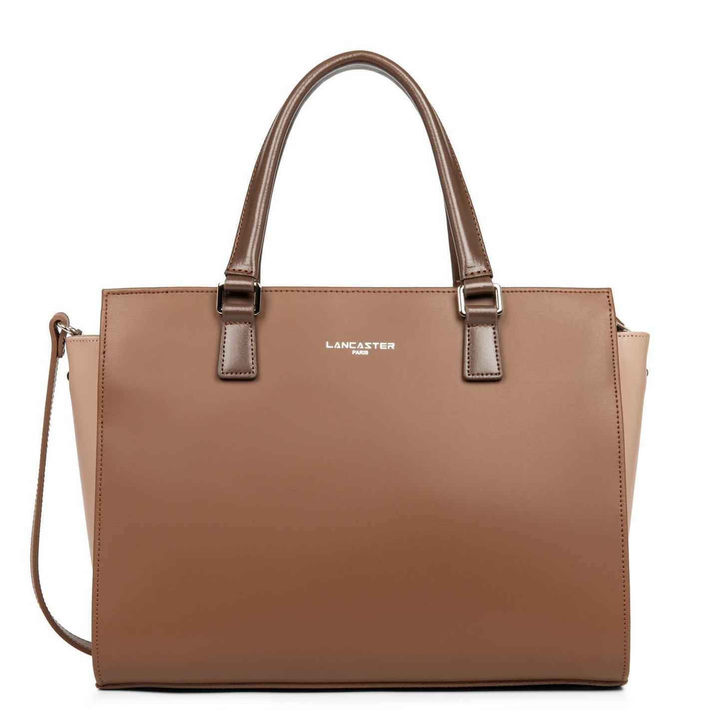 grand sac cabas main - smooth #couleur_vison-nude-fonc-marron