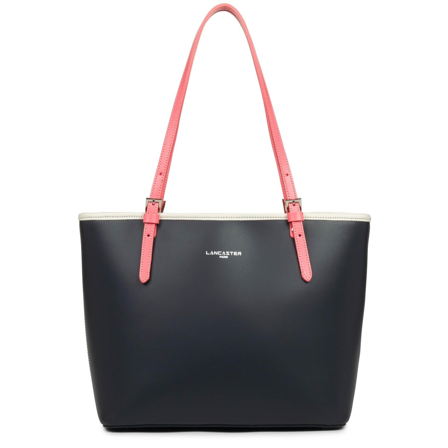 sac cabas épaule - smooth #couleur_bleu-fonc-ecru-rose-fonc