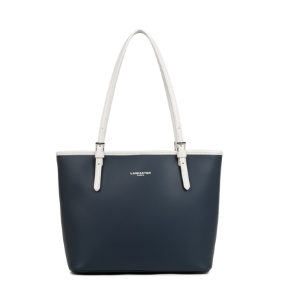 sac cabas épaule - smooth #couleur_bleu-fonc-ecru