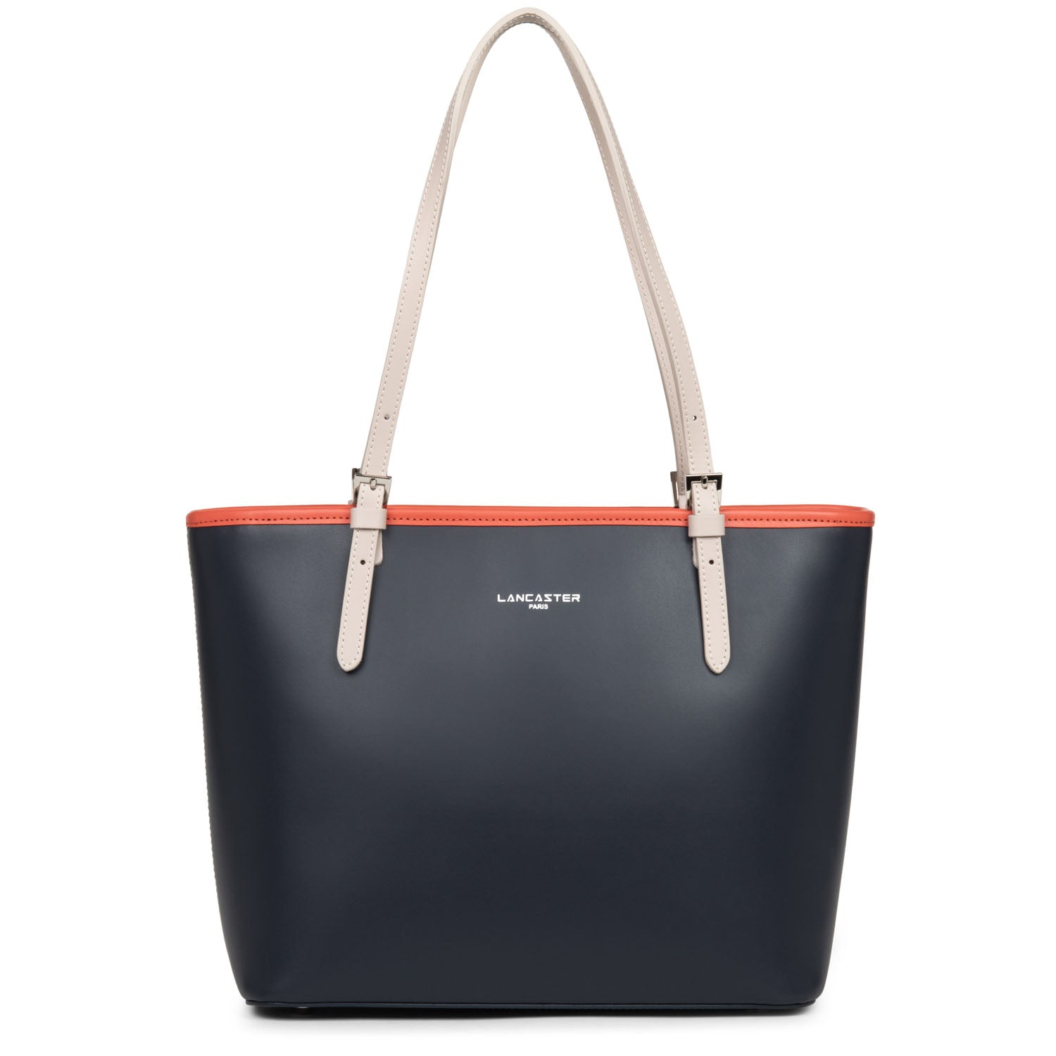 sac cabas épaule - smooth #couleur_bleu-fonc-galet-ros-pastque